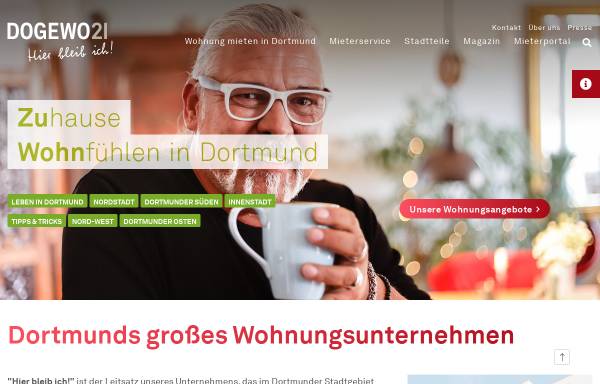 Vorschau von www.dogewo21.de, Dogewo - Dortmunder Gesellschaft für Wohnen mbH