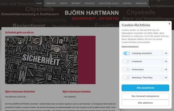 Vorschau von www.hartmann-sicherheit.com, Björn Hartmann Sicherheit