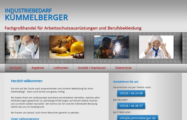 Vorschau von www.kuemmelberger.de, Industriebedarf Kümmelberger