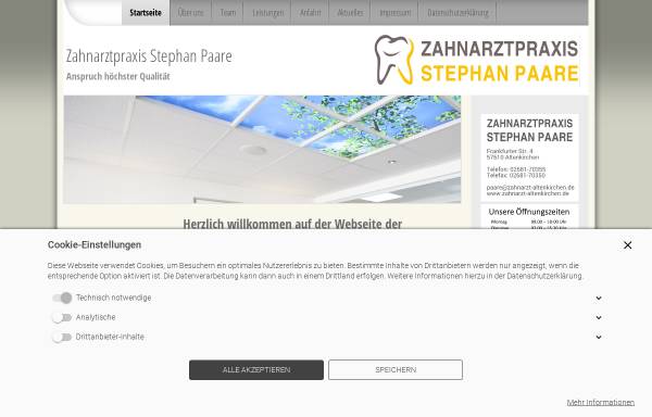 Vorschau von www.zahnarzt-altenkirchen.de, Zahnarztpraxis und Dentallabor Stephan Paare