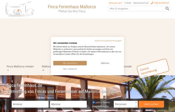 Vorschau von www.finca-ferienhaus.de, Ferienhaus Mallorca
