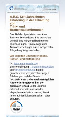 Vorschau der mobilen Webseite aqua-brunnenservice.de, ABS Aqua Brunnen Service Regenerierungstechnik GmbH