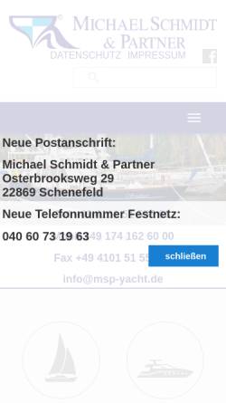 Vorschau der mobilen Webseite www.msp-yacht.de, Michael Schmidt & Partner Yachthandels GmbH