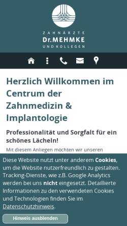 Vorschau der mobilen Webseite zahnarzt-dr-mehmke.de, Dr. Mehmke und Partner - Zahnärzte