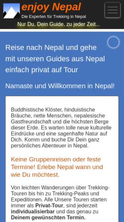 Vorschau der mobilen Webseite enjoy-nepal.de, Enjoy Nepal
