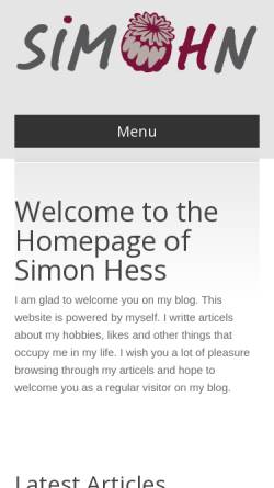 Vorschau der mobilen Webseite www.simon-hess.ch, Hess, Simon