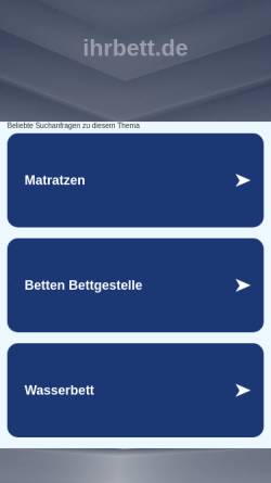 Vorschau der mobilen Webseite www.ihrbett.de, IhrBett.de - Der umfangreiche Betten-Ratgeber