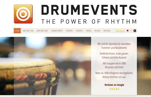 Vorschau von www.drumevents.ch, Drumevents - The Power of Rhytm
