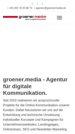 Vorschau der mobilen Webseite www.groenermedia.de, Groener.media