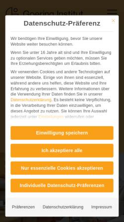 Vorschau der mobilen Webseite www.restaurierung-goering.de, Goering Institut e.V. Fachakademie zur Restauratorenausbildung