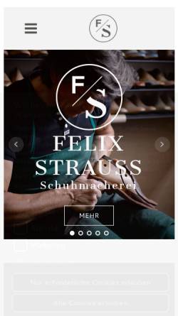 Vorschau der mobilen Webseite www.massschuhe.at, Maßschuhe Felix Strauß