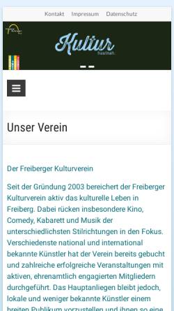 Vorschau der mobilen Webseite www.freiberger-kulturverein.de, Freiberger Kulturverein e.V.