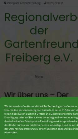 Vorschau der mobilen Webseite www.gartenverband-freiberg.de, Gartenfreunde Freiberg a.N