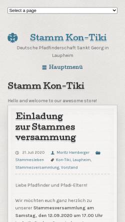 Vorschau der mobilen Webseite www.kon-tiki.de, DPSG Stamm Kon-Tiki