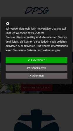 Vorschau der mobilen Webseite www.dpsg-sigmaringen.de, DPSG Stamm St. Fidelis Sigmaringen