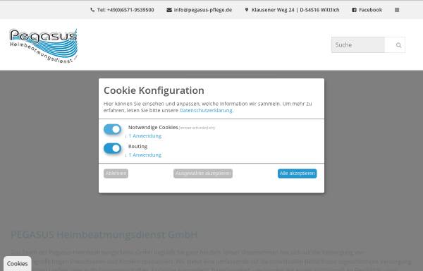 Vorschau von www.pegasus-pflege.de, Pegasus Heimbeatmungsdienst GmbH