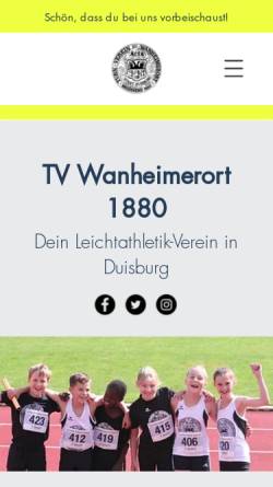 Vorschau der mobilen Webseite www.tvw1880-leichtathletik.de, TV Wanheimerort 1880 e.V. -Leichtathletik-