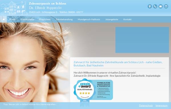 Vorschau von www.zahnarzt-giessen-lich.de, Zahnarzt Dr. Elfriede Rupprecht