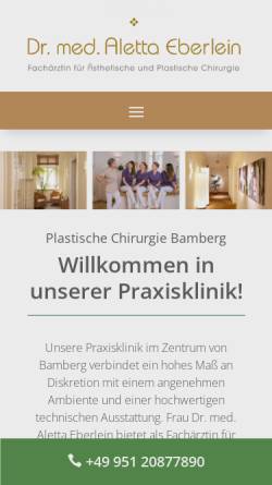 Vorschau der mobilen Webseite www.plastische-chirurgie-eberlein.de, Dr. med. Aletta Eberlein