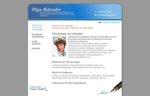 Vorschau von www.olga-bolender.de, Olga Bolender
