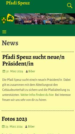 Vorschau der mobilen Webseite pfadi-speuz.ch, Pfadi Speuz