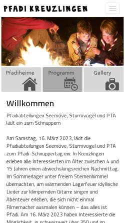Vorschau der mobilen Webseite www.sturmvogel.ch, Pfadi Sturmvogel Kreuzlingen