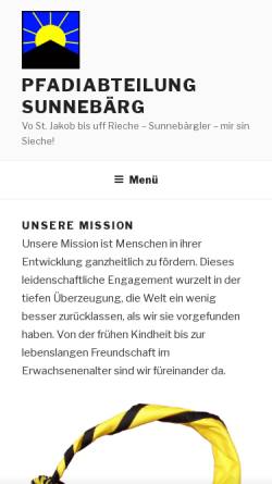 Vorschau der mobilen Webseite www.sunnebaerg.ch, Pfadi Sunnebärg