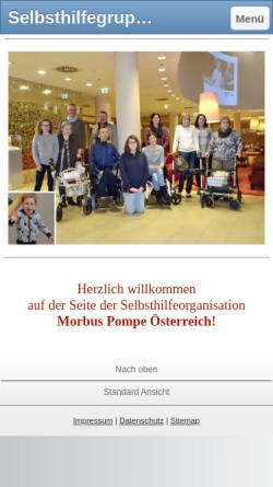 Vorschau der mobilen Webseite www.morbus-pompe.at, Selbsthilfeorganisation Morbus Pompe Österreich