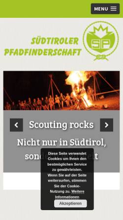 Vorschau der mobilen Webseite www.pfadfinder.bz, Südtiroler Pfadfinderschaft
