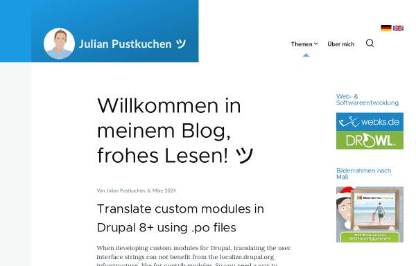 Vorschau von julian.pustkuchen.com, Julian.Pustkuchen Drupal Blog