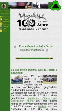 Vorschau der mobilen Webseite www.wilde-gesellen.de, PbW - Wilde Gesellen in Coburg