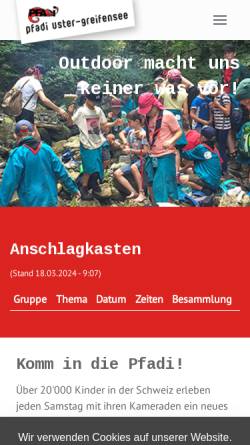 Vorschau der mobilen Webseite www.pfadi-uster-greifensee.ch, Pfadi Uster-Greifensee