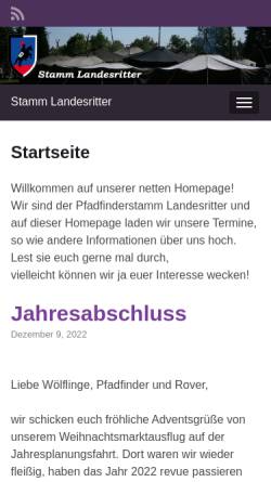 Vorschau der mobilen Webseite www.landesritter.de, DPBM Stamm Landesritter