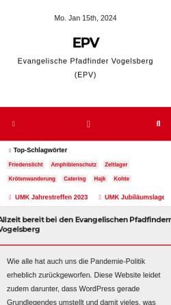 Vorschau der mobilen Webseite www.evangelische-pfadfinder.de, Evangelische Pfadfinder Vogelsberg