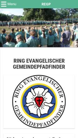 Vorschau der mobilen Webseite www.regp.de, REGP - Ring evangelischer Gemeindepfadfinder