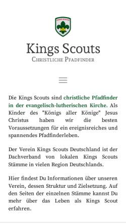 Vorschau der mobilen Webseite www.kingsscouts.de, Kings Scouts Hohenlockstedt