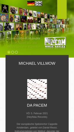 Vorschau der mobilen Webseite www.nuzzcom.com, Nuzzcom Music Office