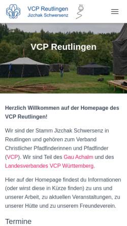 Vorschau der mobilen Webseite www.vcp-reutlingen.de, VCP Stamm Jizchak Schwersenz - Reutlingen