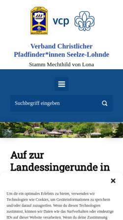 Vorschau der mobilen Webseite www.vcp-selo.de, Verband Christlicher Pfadfinderinnen und Pfadfinder Seelze - Lohnde