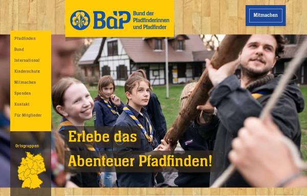 Vorschau von www.pfadfinden.de, BdP - Bund der Pfadfinderinnen und Pfadfinder