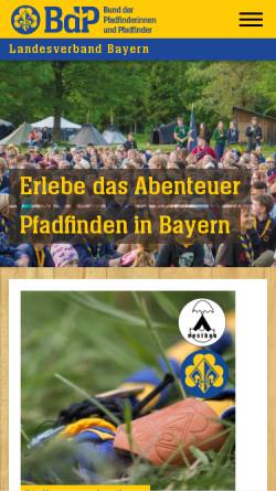 Vorschau der mobilen Webseite bayern.pfadfinden.de, BdP Landesverband Bayern
