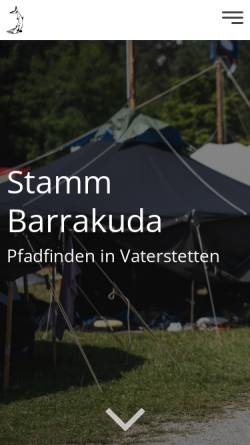 Vorschau der mobilen Webseite www.barrakuda.de, BdP Stamm Barrakuda, Vaterstetten