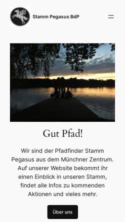 Vorschau der mobilen Webseite www.bdp-pegasus.de, BdP Stamm Pegasus, München