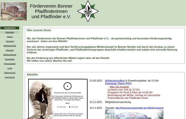 Vorschau von www.xn--mhlenstumpf-thb.de, Förderverein Bonner Pfadfinder e.V.