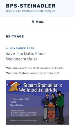 Vorschau der mobilen Webseite www.bps-stuttgart.de, BPS - Stamm Steinadler, Stuttgart