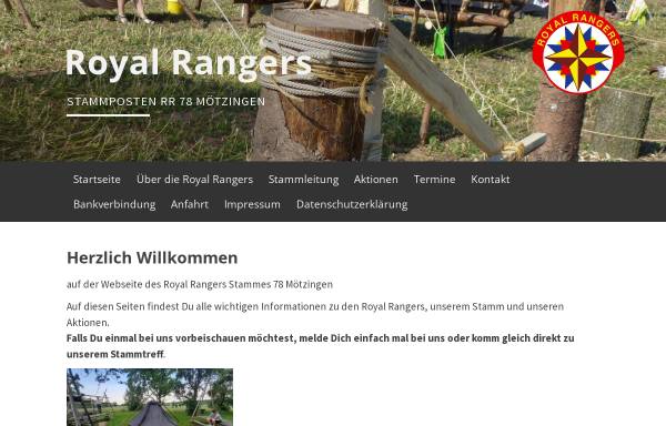 Vorschau von rr78.de, Royal Rangers Stamm 78 Mötzingen