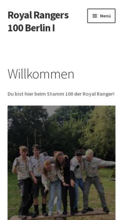 Vorschau der mobilen Webseite rr100.de, RR 100 - Stamm Berlin