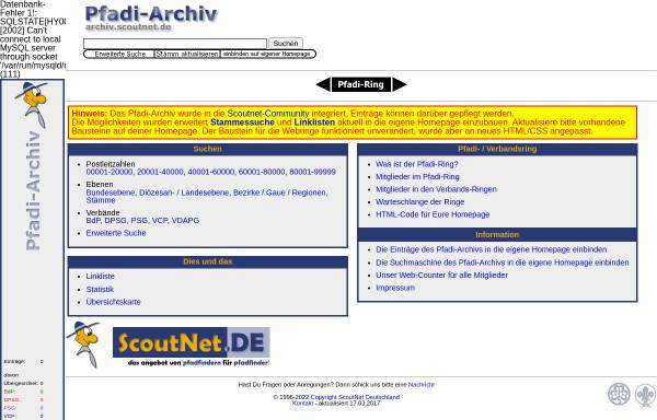 Vorschau von archiv.scoutnet.de, Archiv.Scoutnet.de