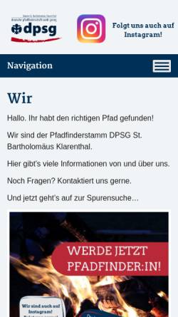 Vorschau der mobilen Webseite dpsgkl.pho-online.de, DPSG Stamm St. Bartholomäus, Saarbrücken-Klarenthal