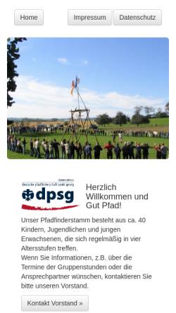 Vorschau der mobilen Webseite www.dpsg-adenau.de, DPSG Stamm Adenau